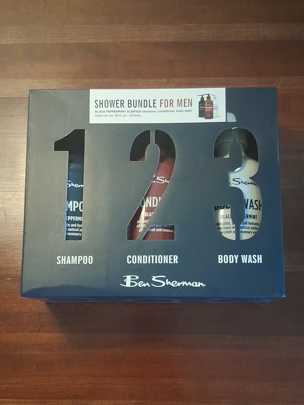 Ben Sherman Black Peppermint Shower Bundle For Men Shampoo Conditioner Body Wash